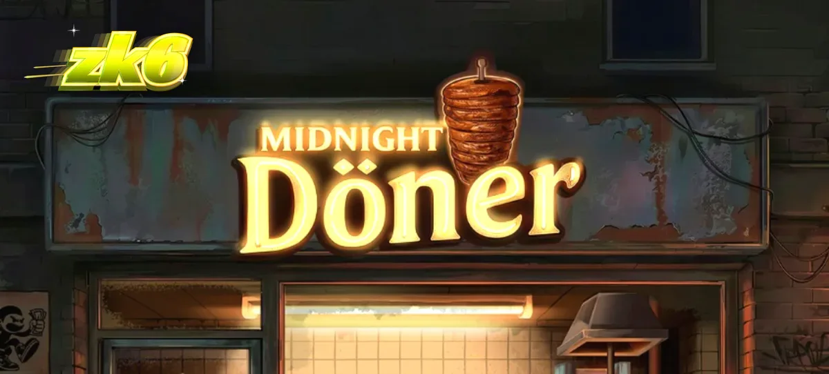 Tampilan visual slot Midnight Doner dengan tema kedai kebab yang unik